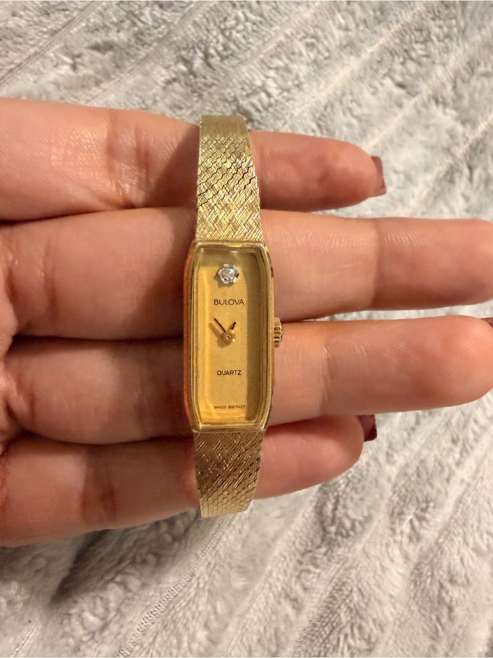 Bulova Gold-Tone Slim Rectangular Ladies Watch